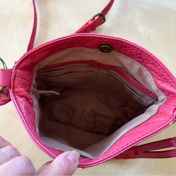 Lucky Brand Coral-Pink Leather Crossbody with Tassel - Picture 8 of 12
